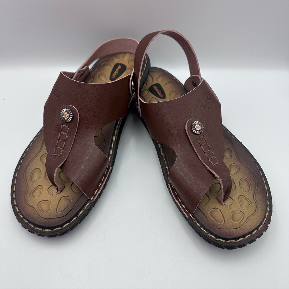 Xiuxian Men’s Brown Sandal Back Strap Fashion Sport No Size See Measurements
